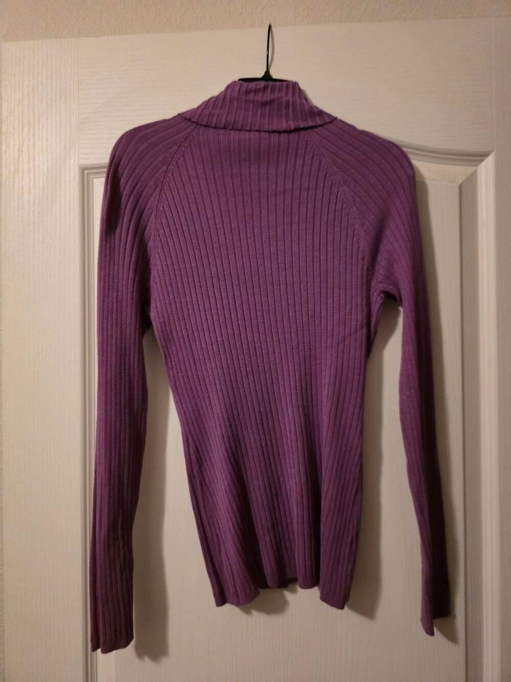 INC International Concepts Petite Ribbed Turtleneck Sweater Purple Petite Large